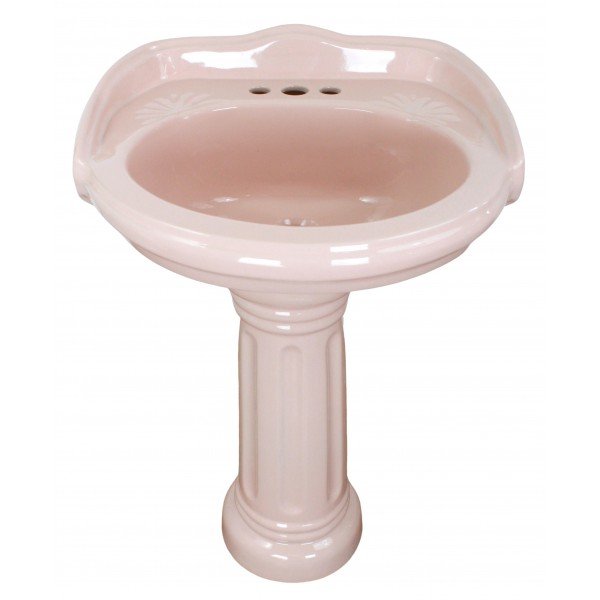 Mexican Talavera Pedestal Sink  Roman Style Pink Light